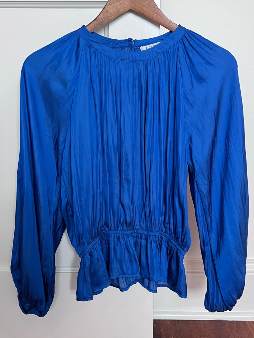 💙Collective Concepts Royal Blue Long-Sleeve Peplum Blouse